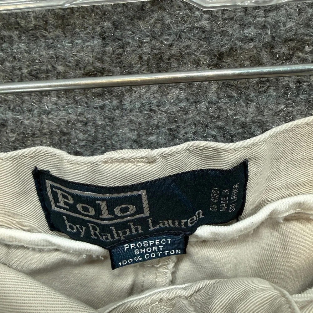 Polo‎ Ralph Lauren Prospect Shorts Mens 33 Tan Khaki Cotton Chino Classic Y2K